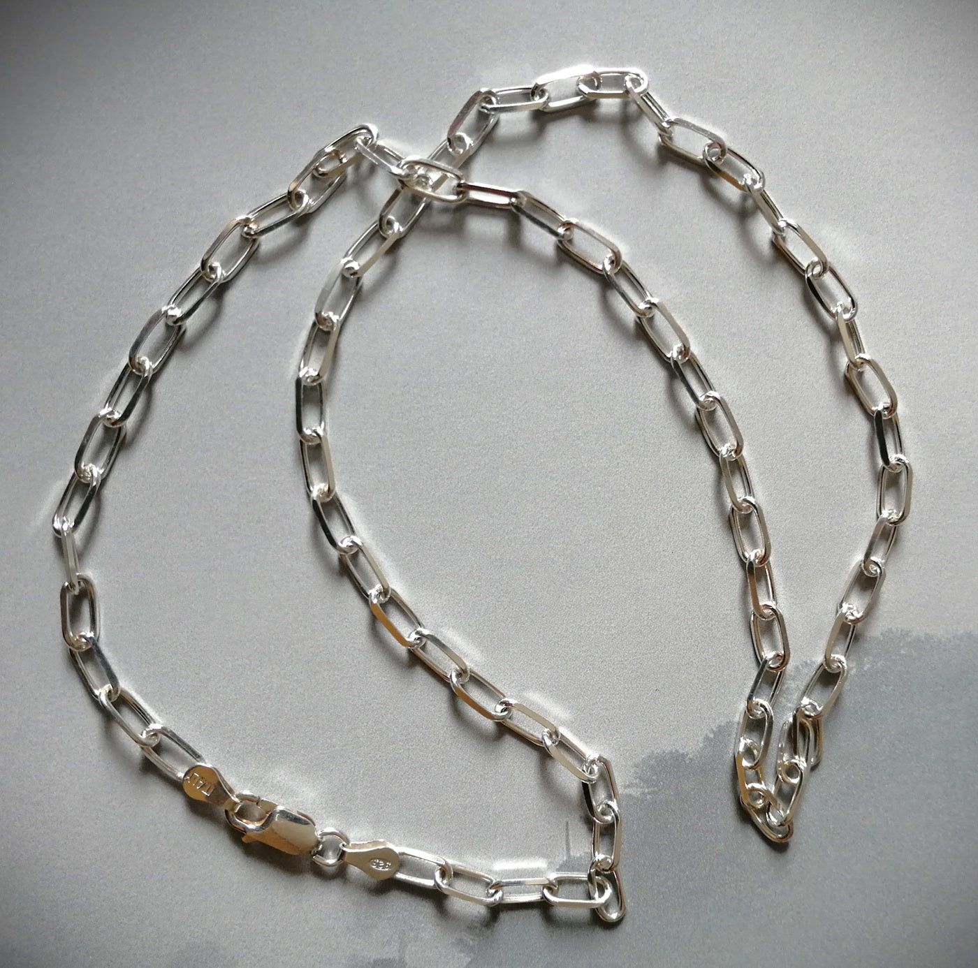 Cadena de plata 925 eslabón rectangular 50 cms 8x4mm