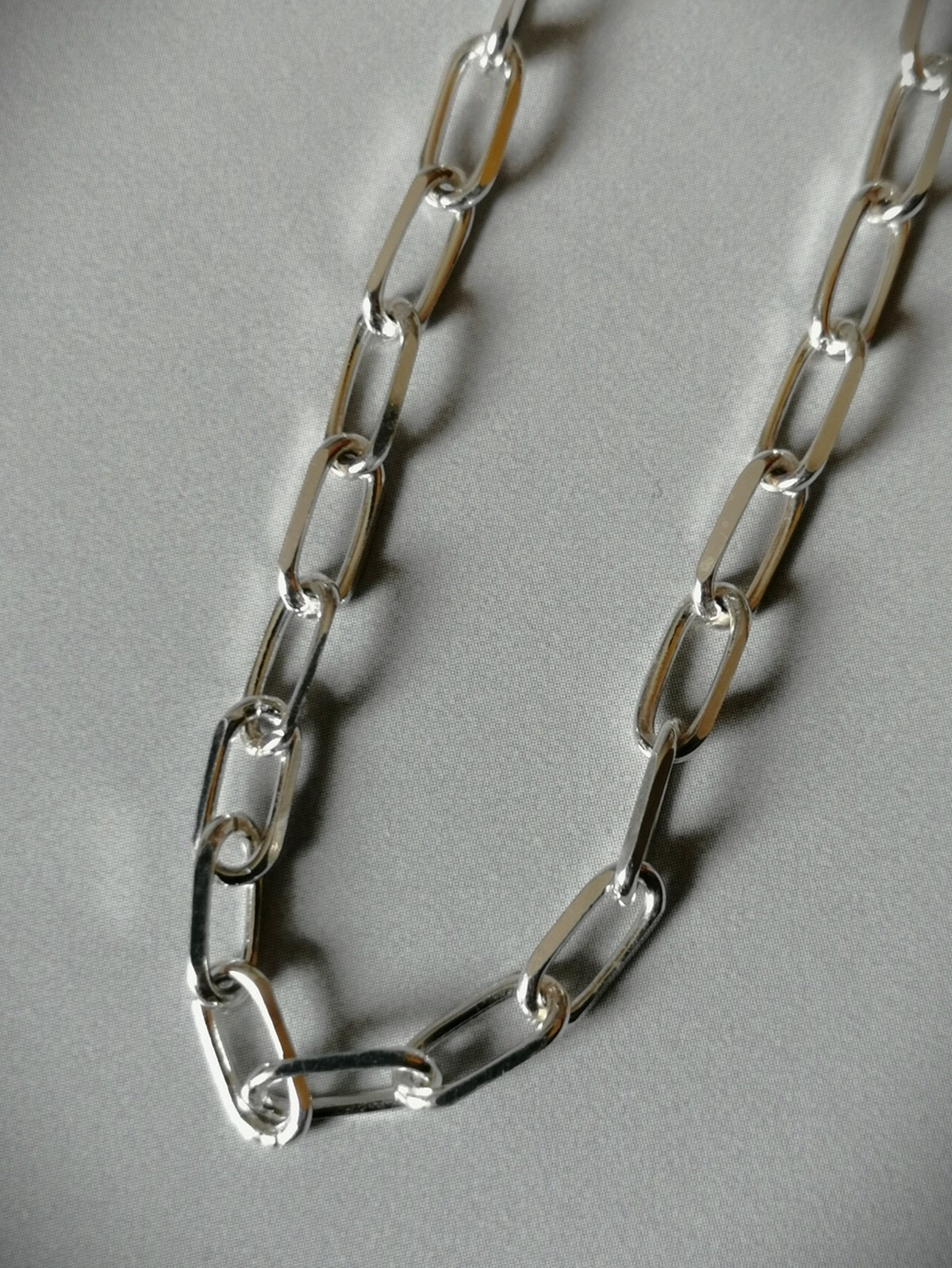 Cadena de plata 925 eslabón rectangular 50 cms 8x4mm