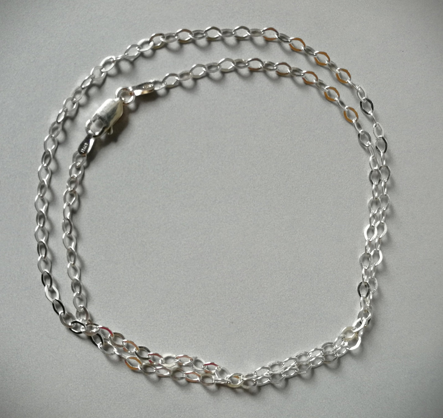 Cadena de plata 925 eslabón ovalado 45 cms