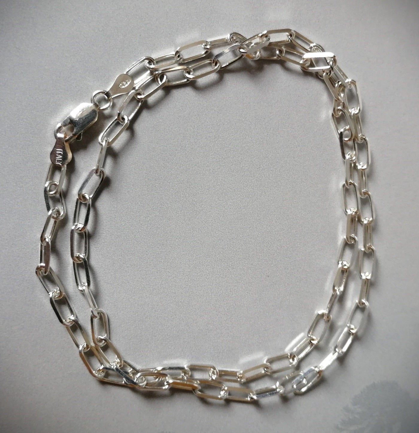 Cadena de plata 925 eslabón rectangular 50 cms 8x4mm