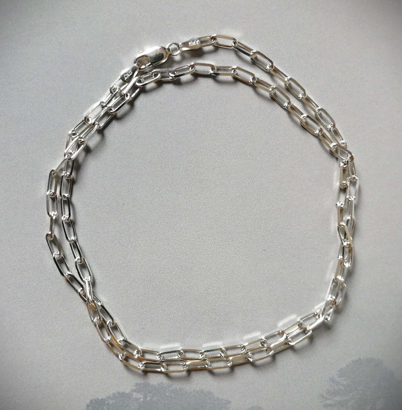 Cadena de plata 925 eslabón rectangular 50 cms 6x3mm